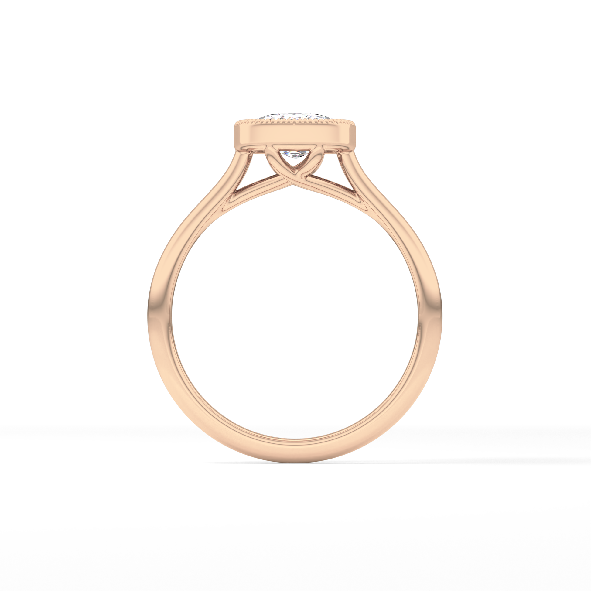 Cushion Bezel Lab Grown Engagement Ring