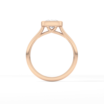 Cushion Bezel Lab Grown Engagement Ring