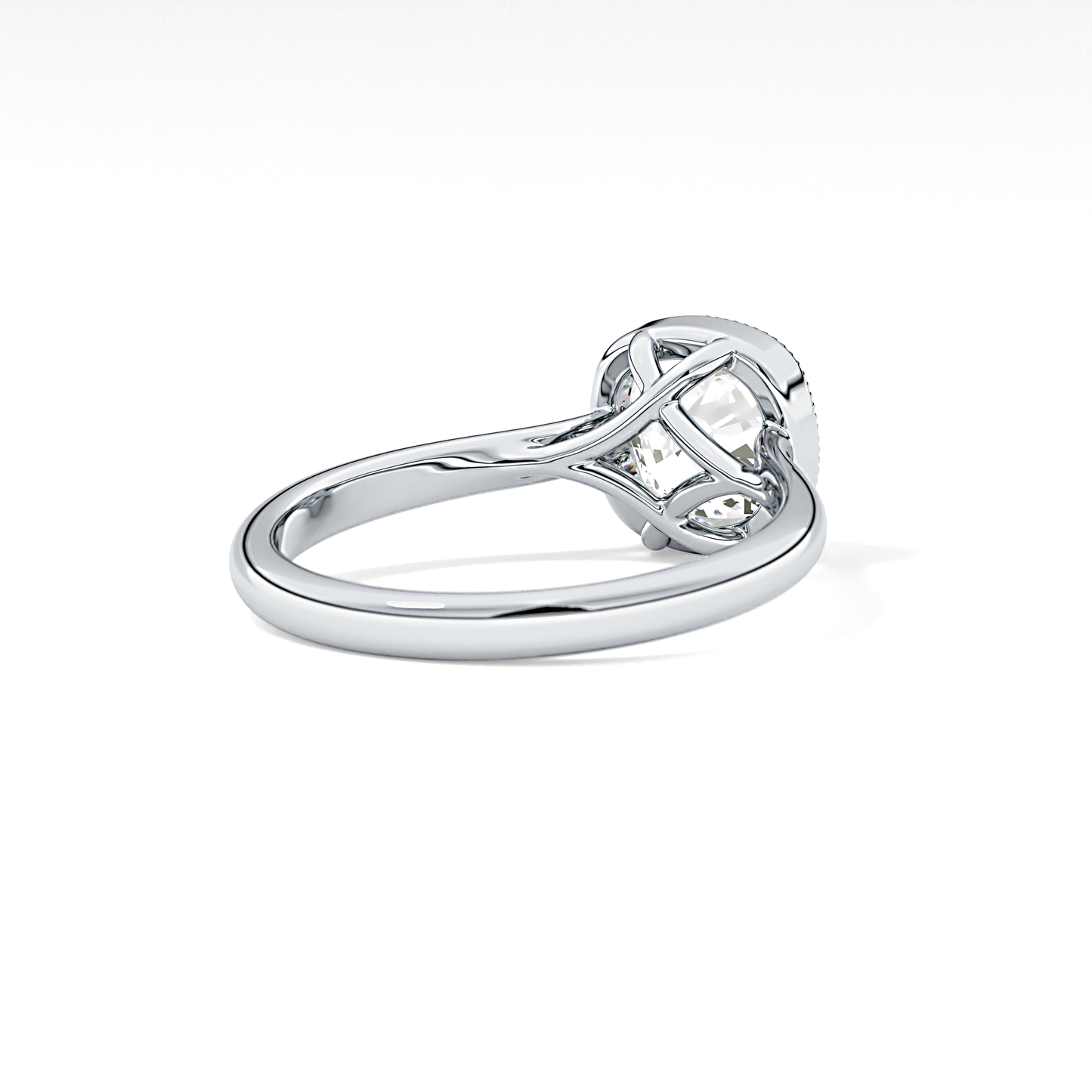 Cushion Bezel Lab Grown Engagement Ring