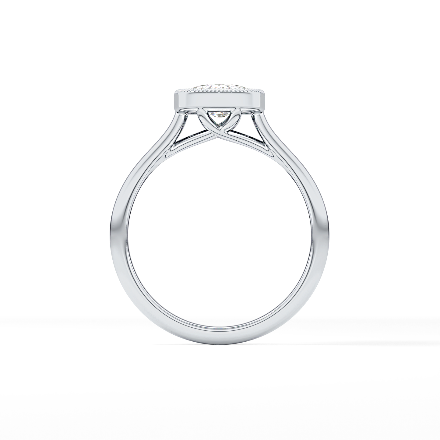 Cushion Bezel Lab Grown Engagement Ring