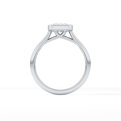 Cushion Bezel Lab Grown Engagement Ring