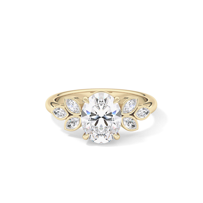 Oval Cluster Lab Grown Diamond Engagement Ring