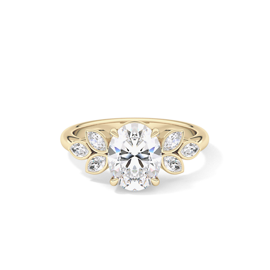 Oval Cluster Lab Grown Diamond Engagement Ring