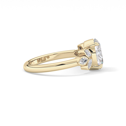 Oval Cluster Lab Grown Diamond Engagement Ring