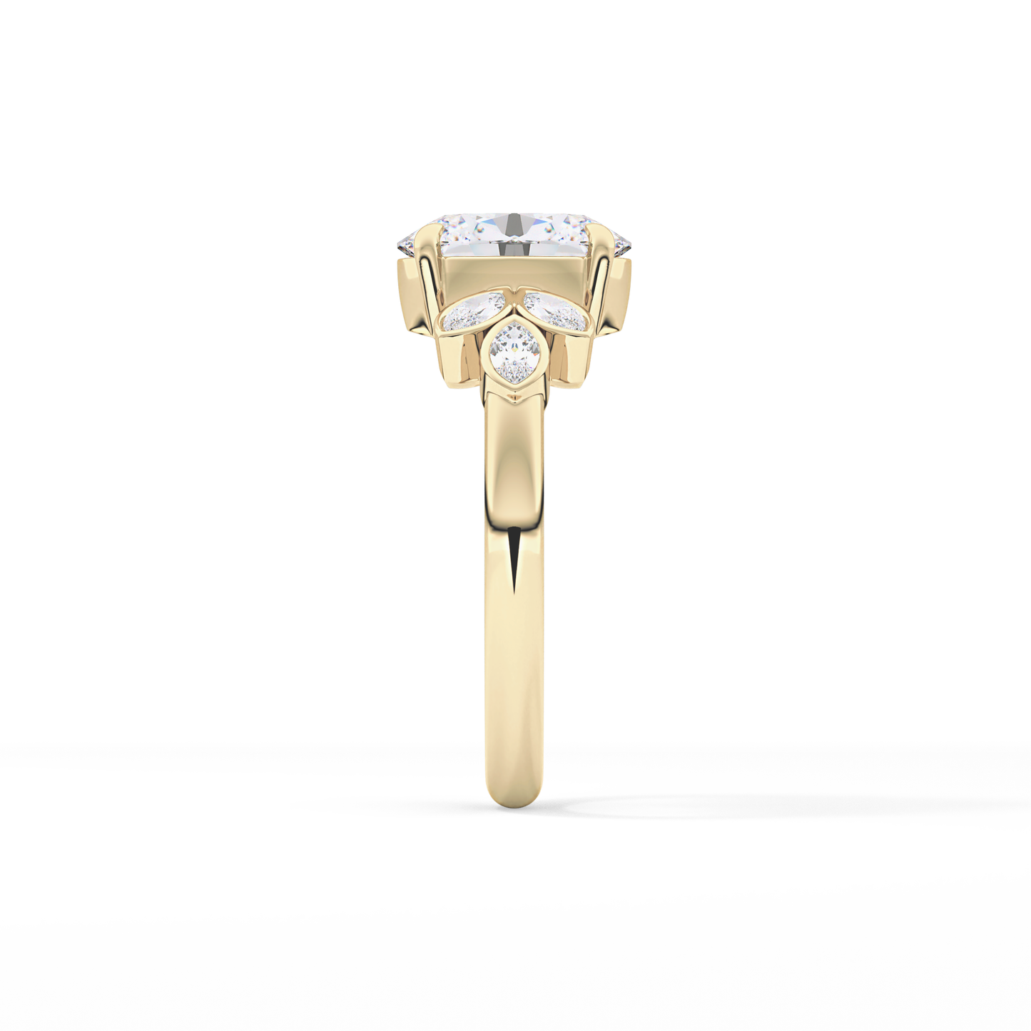 Oval Cluster Lab Grown Diamond Engagement Ring