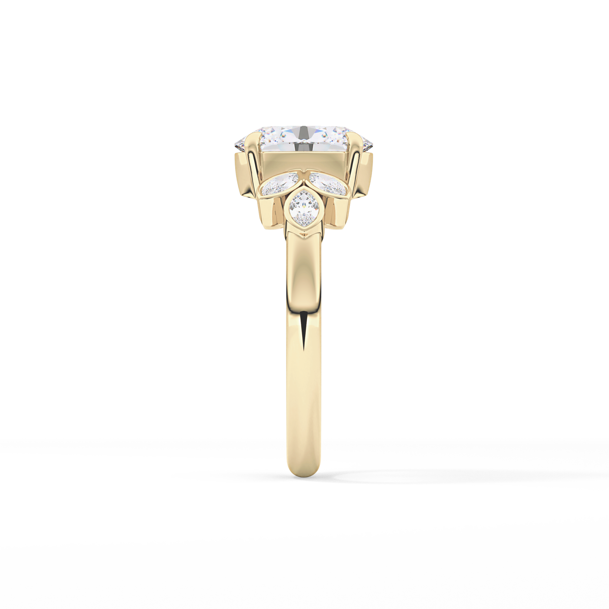 Oval Cluster Lab Grown Diamond Engagement Ring
