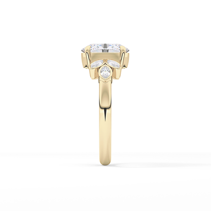 Oval Cluster Lab Grown Diamond Engagement Ring