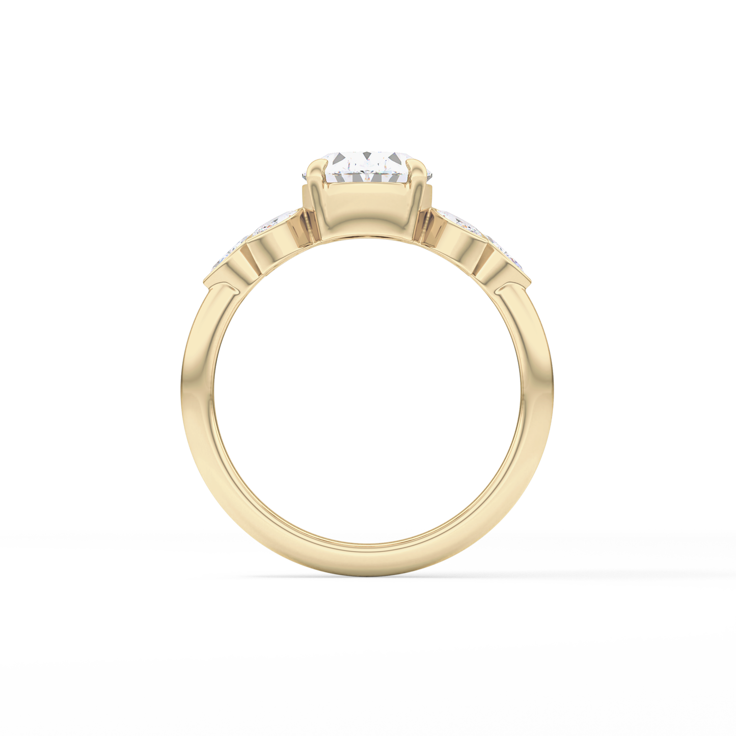 Oval Cluster Lab Grown Diamond Engagement Ring