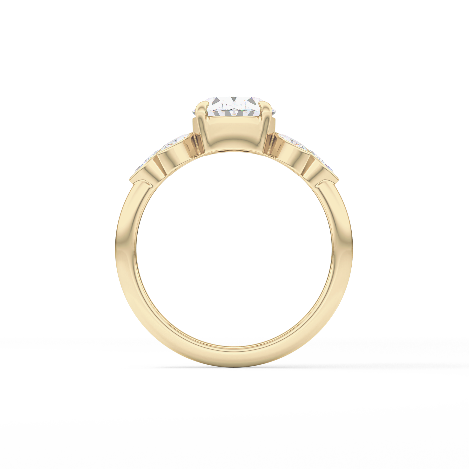 Oval Cluster Lab Grown Diamond Engagement Ring