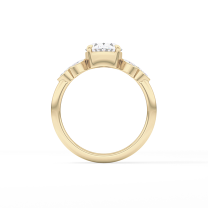 Oval Cluster Lab Grown Diamond Engagement Ring