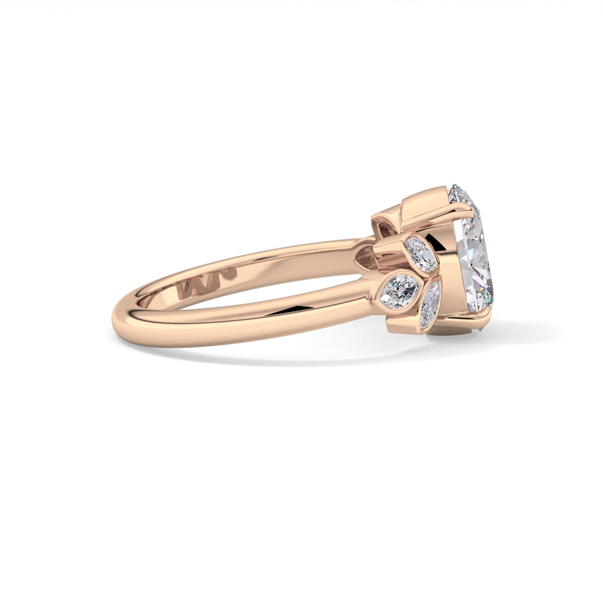 Oval Cluster Lab Grown Diamond Engagement Ring