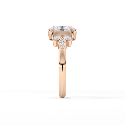 Oval Cluster Lab Grown Diamond Engagement Ring