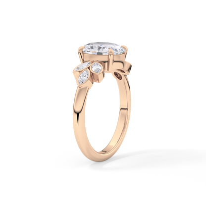 Oval Cluster Lab Grown Diamond Engagement Ring