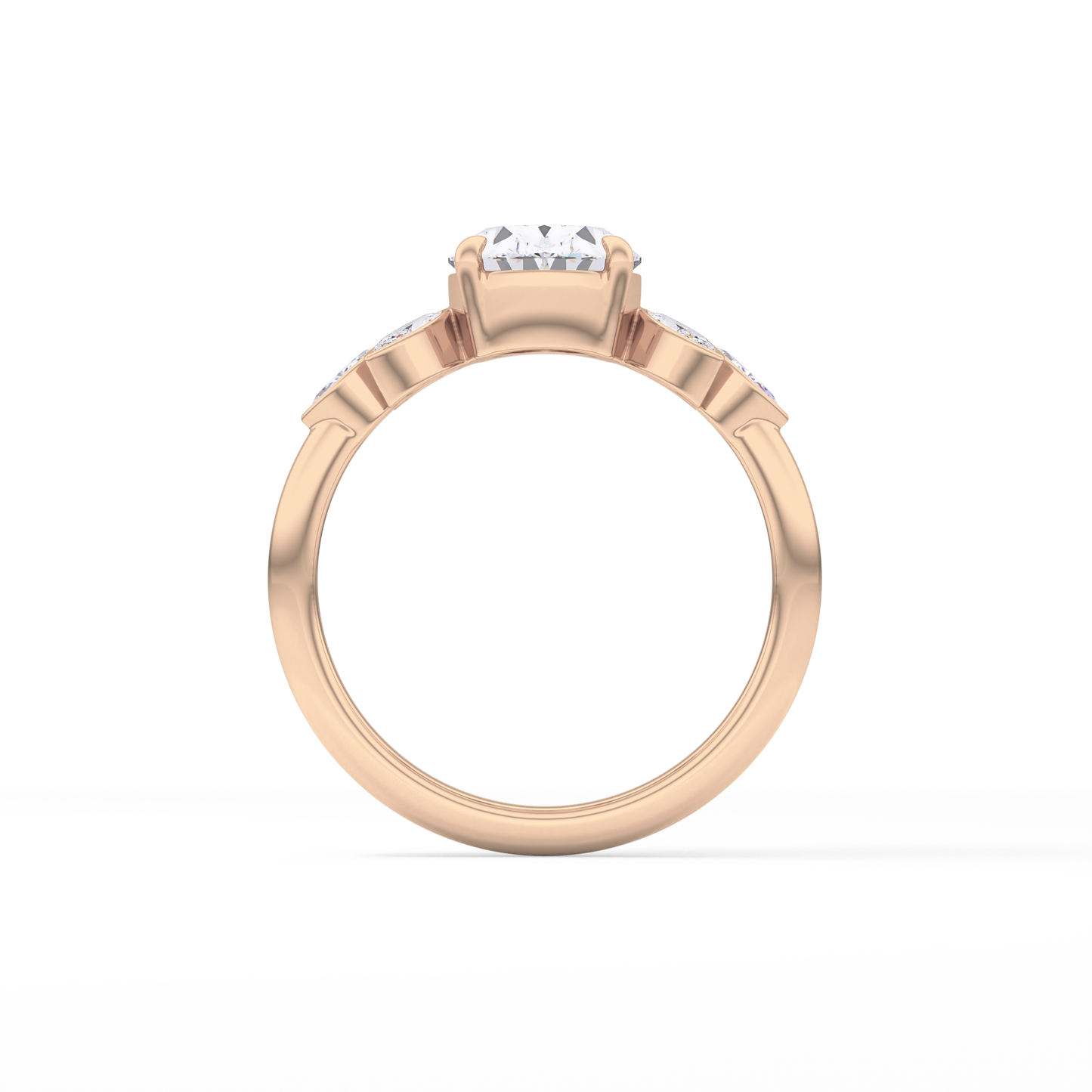 Oval Cluster Lab Grown Diamond Engagement Ring