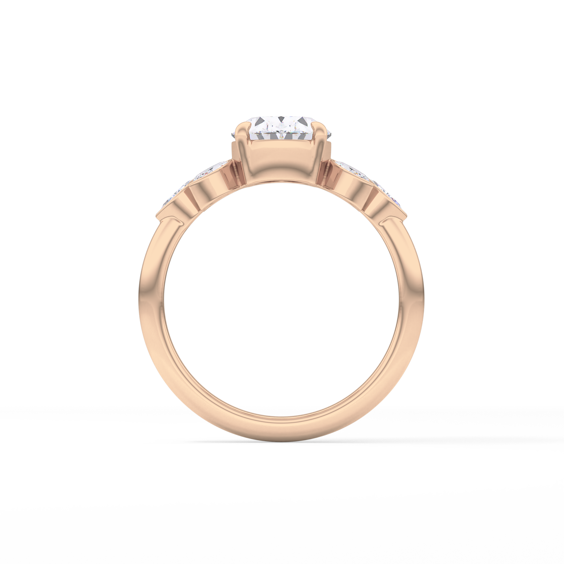 Oval Cluster Lab Grown Diamond Engagement Ring