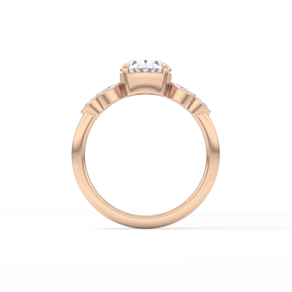 Oval Cluster Lab Grown Diamond Engagement Ring
