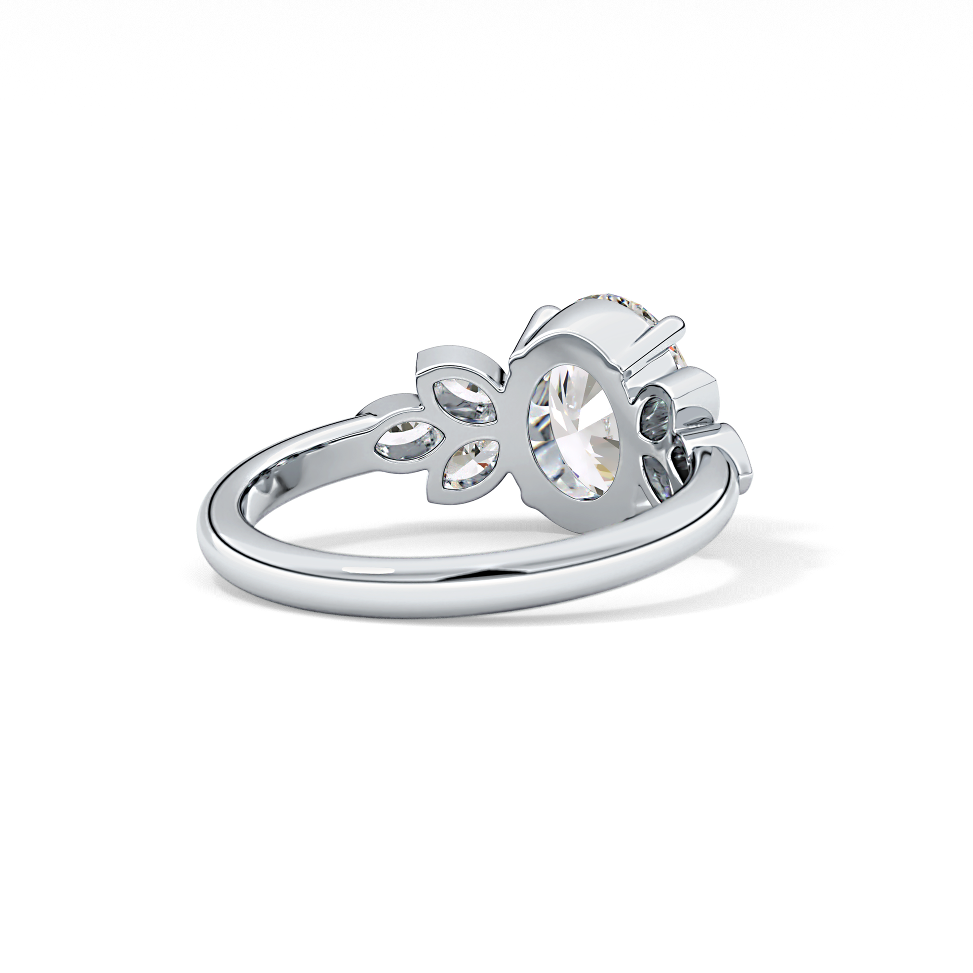 Oval Cluster Lab Grown Diamond Engagement Ring