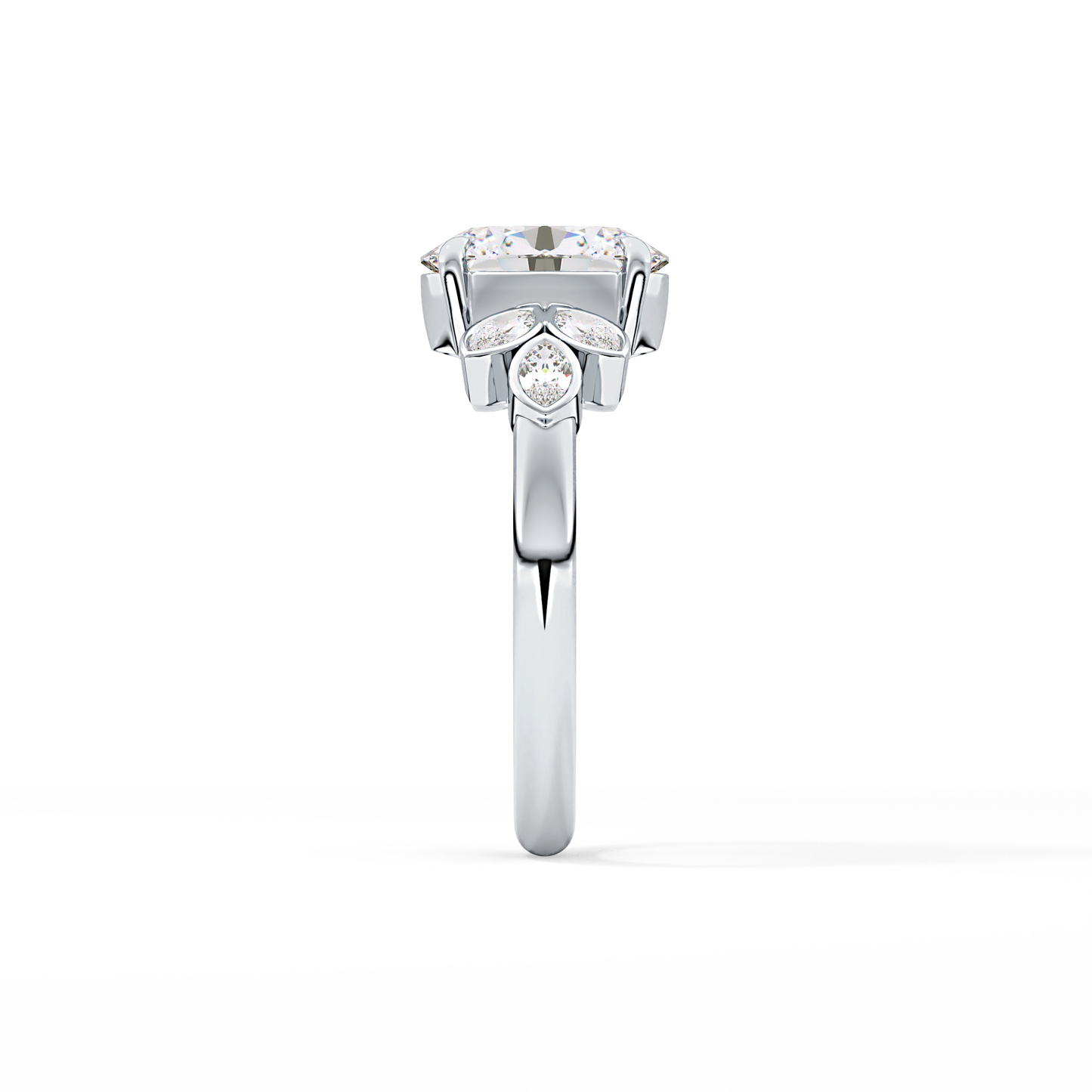 Oval Cluster Lab Grown Diamond Engagement Ring