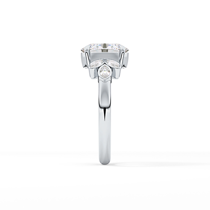 Oval Cluster Lab Grown Diamond Engagement Ring