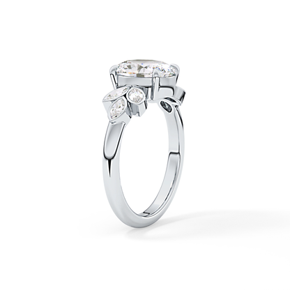 Oval Cluster Lab Grown Diamond Engagement Ring