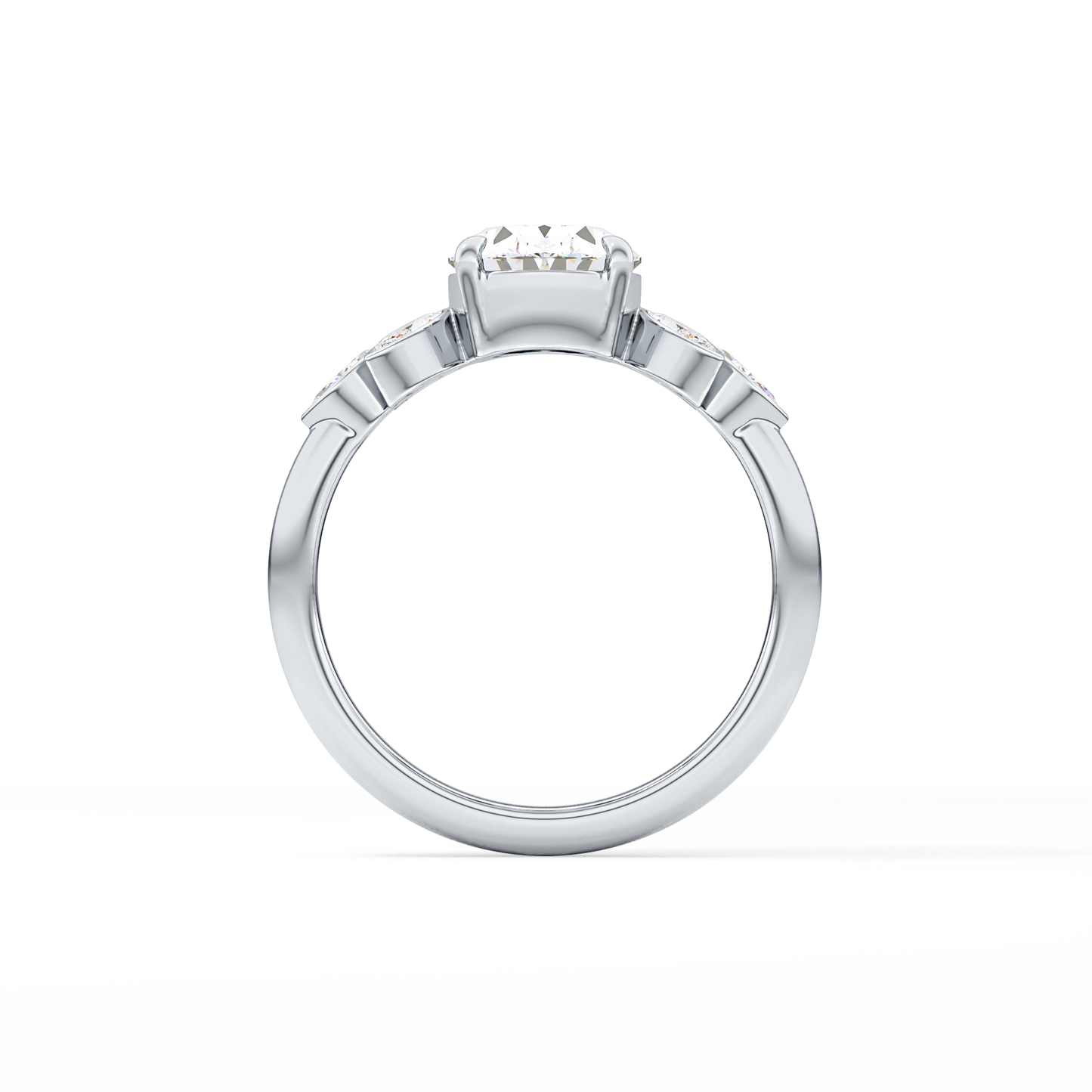 Oval Cluster Lab Grown Diamond Engagement Ring