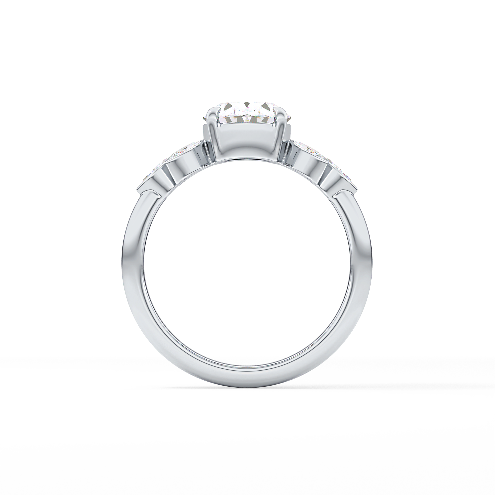 Oval Cluster Lab Grown Diamond Engagement Ring