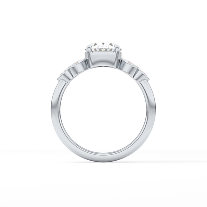 Oval Cluster Lab Grown Diamond Engagement Ring