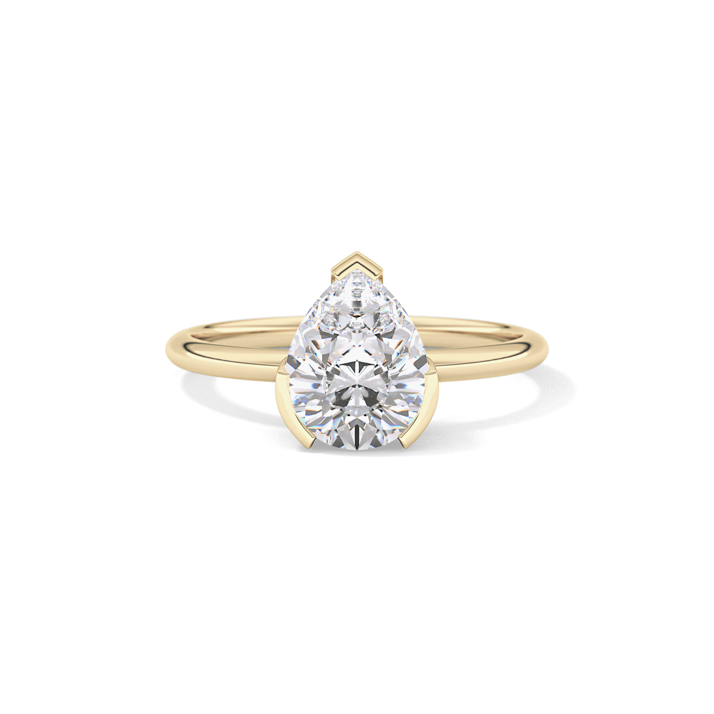 Pear Solitaire Lab Grown Engagement Ring