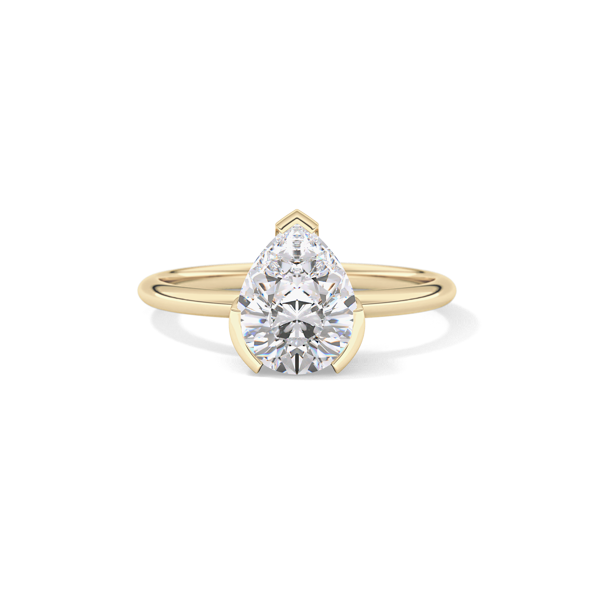 Pear Solitaire Lab Grown Engagement Ring