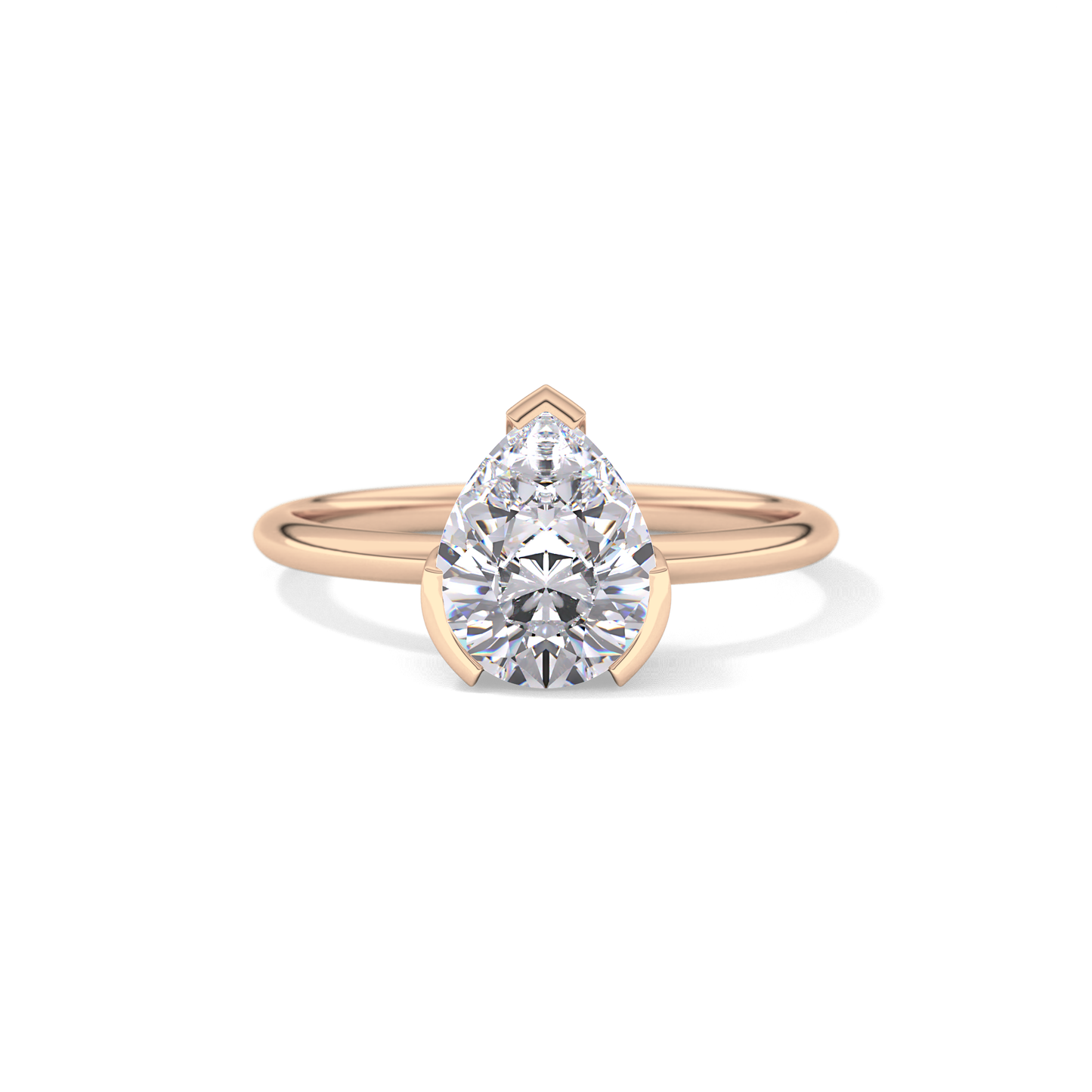 Pear Solitaire Lab Grown Engagement Ring