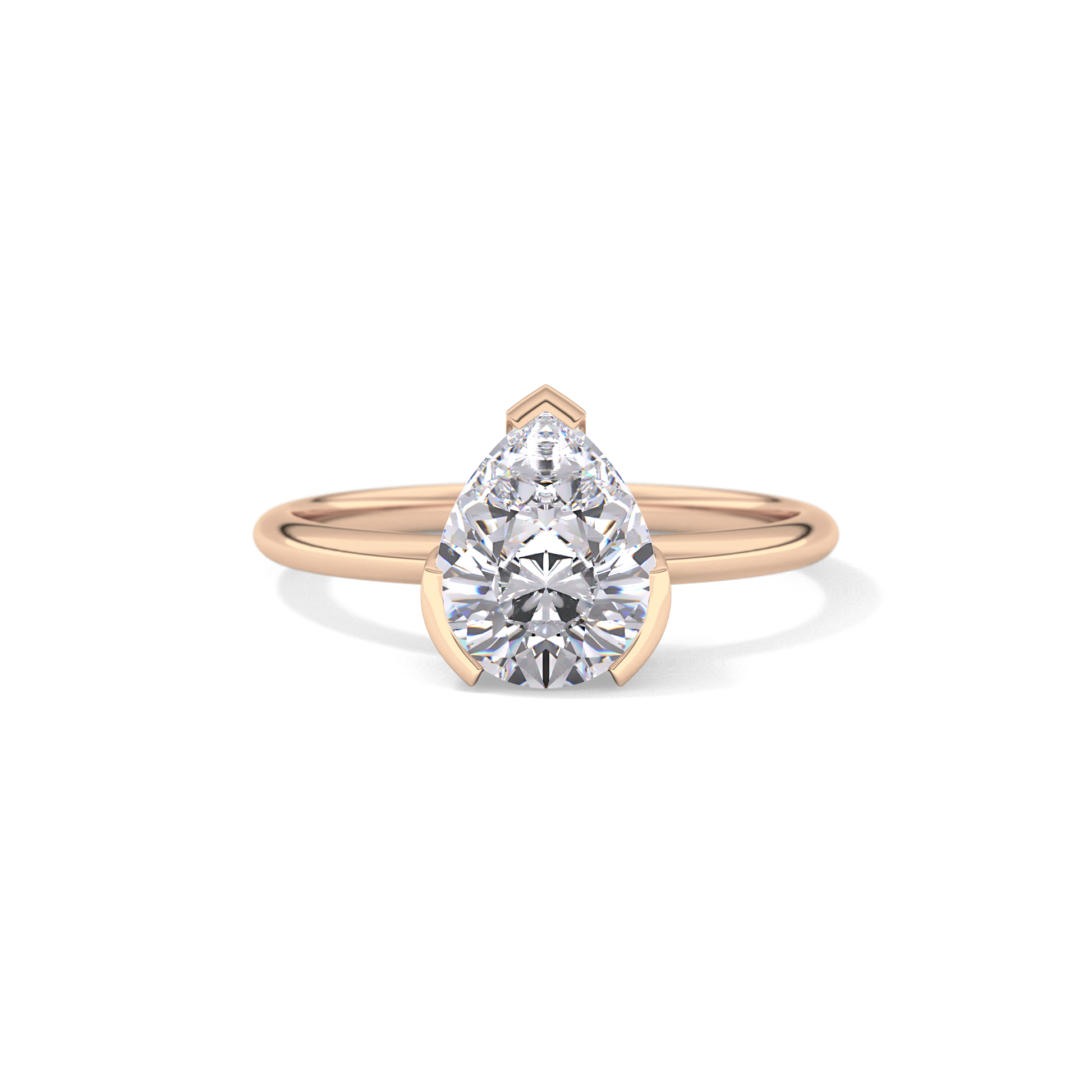 Pear Solitaire Lab Grown Engagement Ring