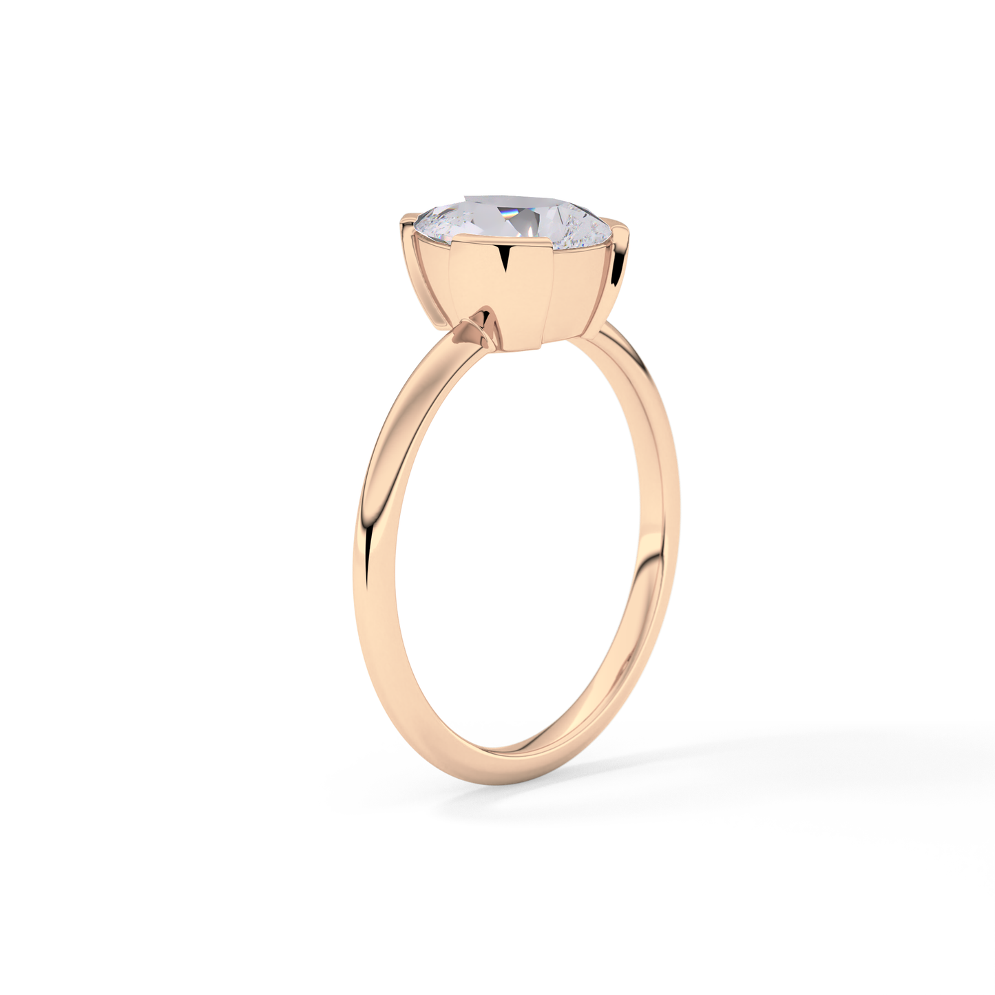 Pear Solitaire Lab Grown Engagement Ring