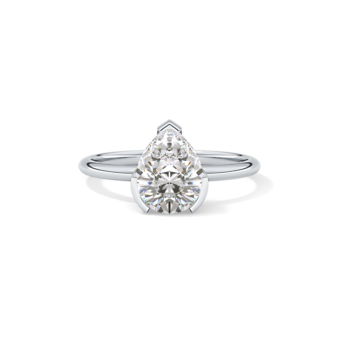Pear Solitaire Lab Grown Engagement Ring