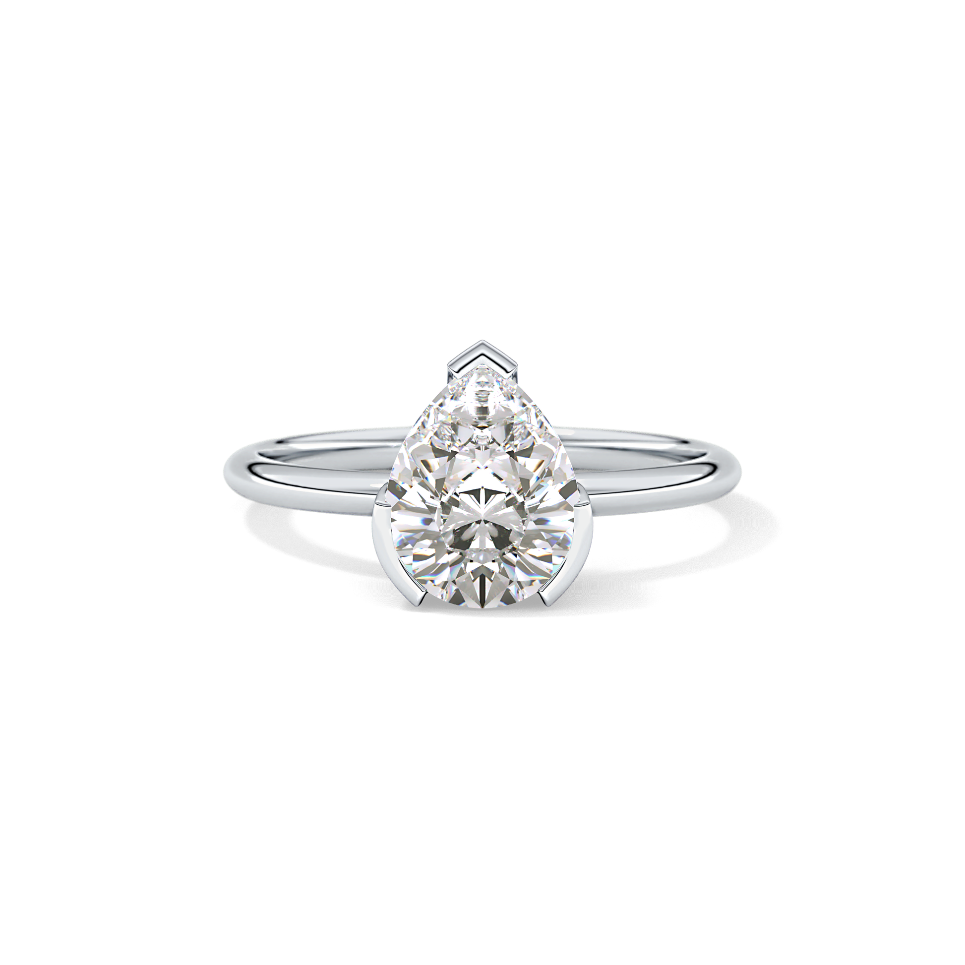 Pear Solitaire Lab Grown Engagement Ring