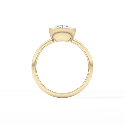 Oval Bezel Lab Grown Engagement Ring