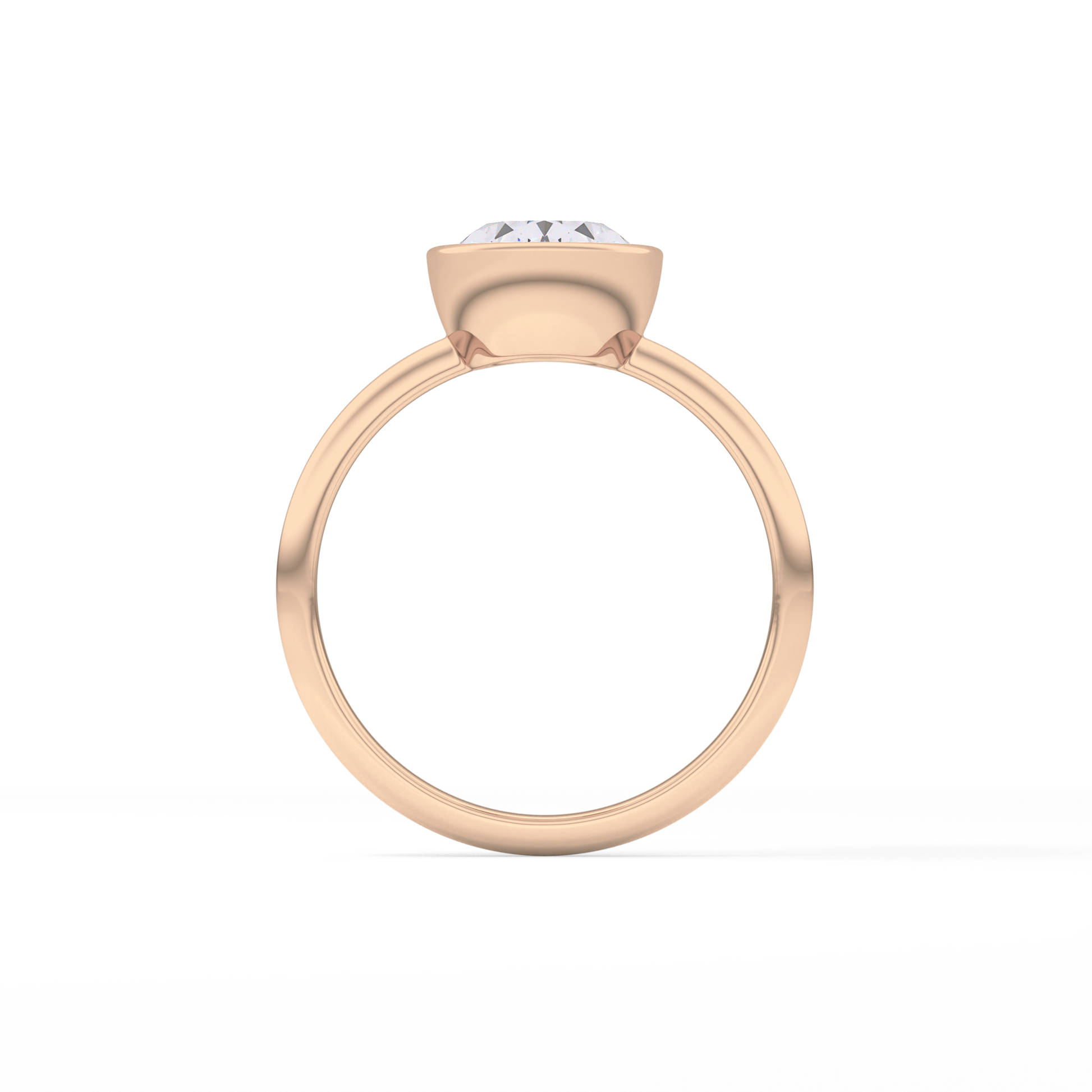 Oval Bezel Lab Grown Engagement Ring