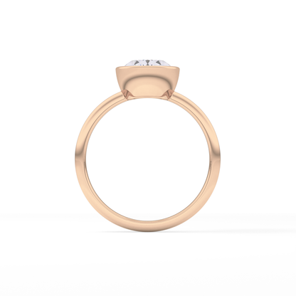 Oval Bezel Lab Grown Engagement Ring
