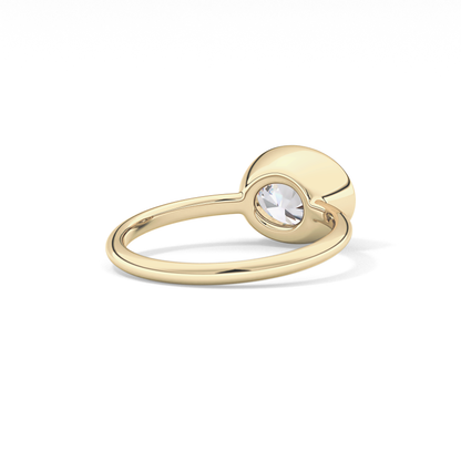 East West Oval Bezel Lab Grown Engagement Ring