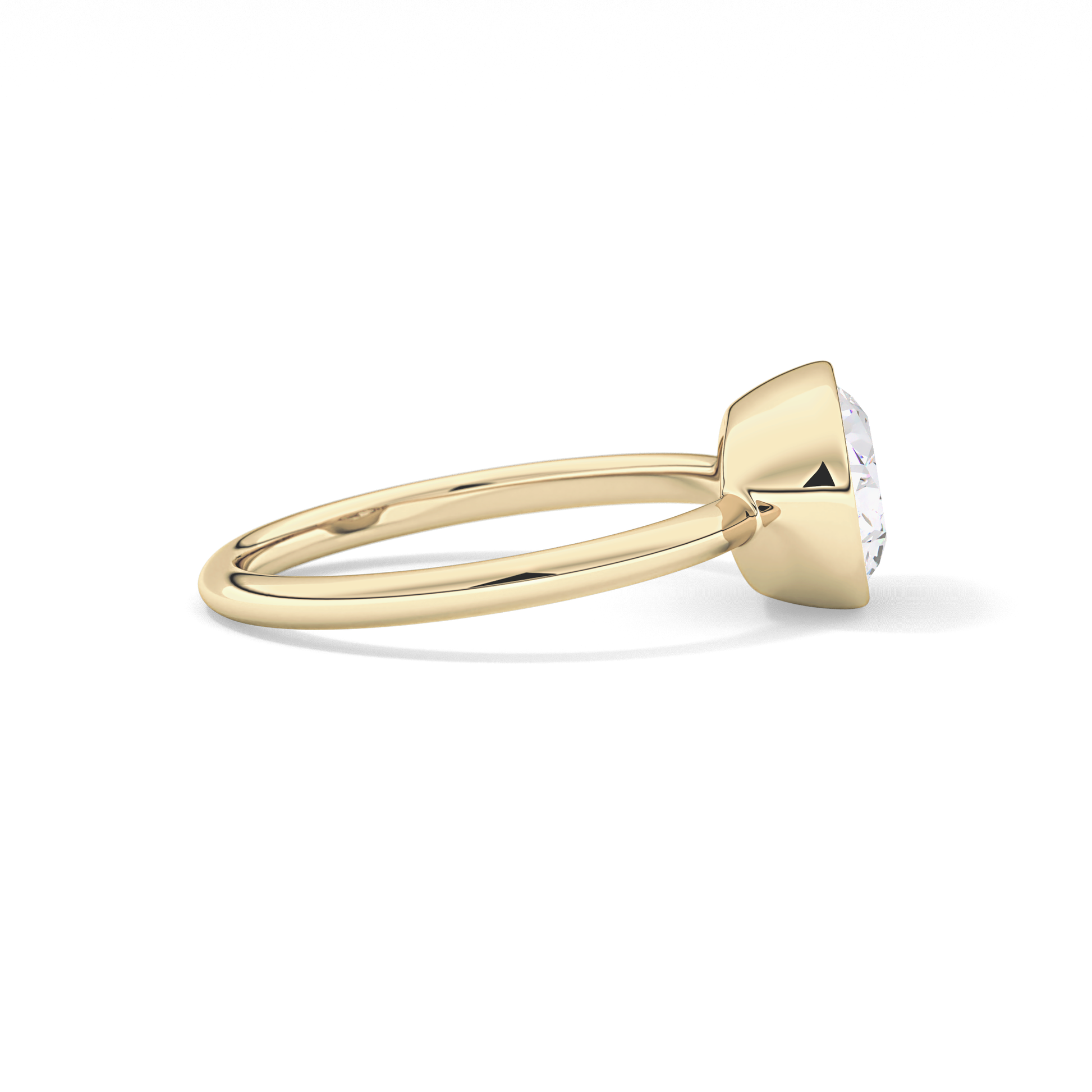 East West Oval Bezel Lab Grown Engagement Ring
