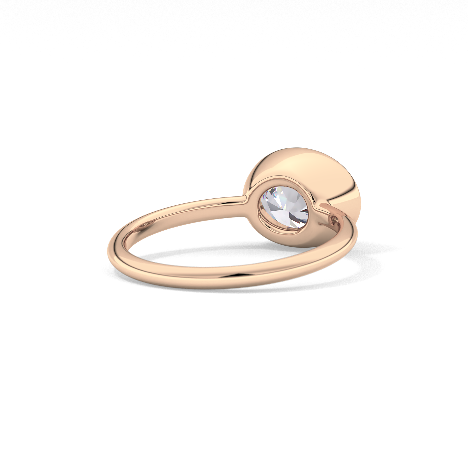 East West Oval Bezel Lab Grown Engagement Ring