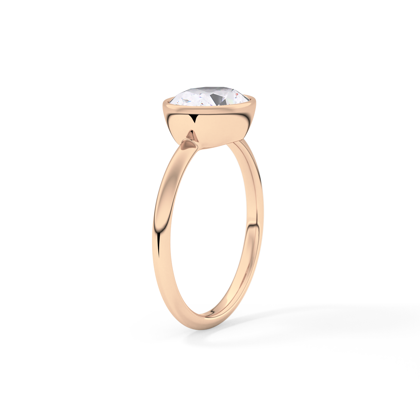 East West Oval Bezel Lab Grown Engagement Ring