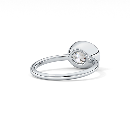 East West Oval Bezel Lab Grown Engagement Ring