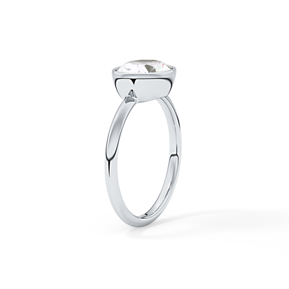 East West Oval Bezel Lab Grown Engagement Ring