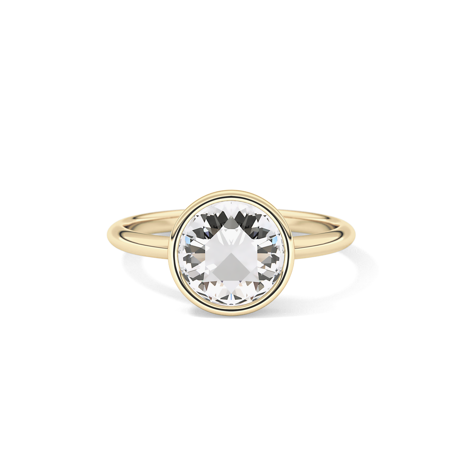 Rose Bezel Lab Grown Engagement Ring