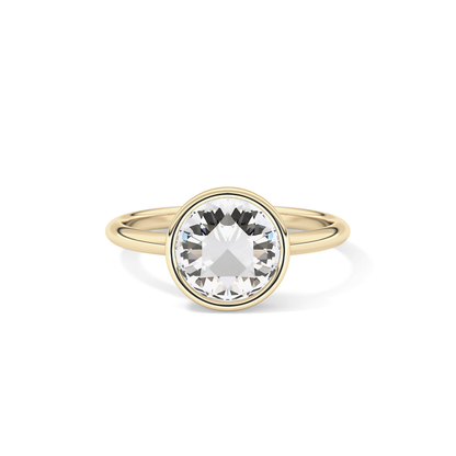 Rose Bezel Lab Grown Engagement Ring