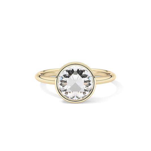 Rose Bezel Lab Grown Engagement Ring