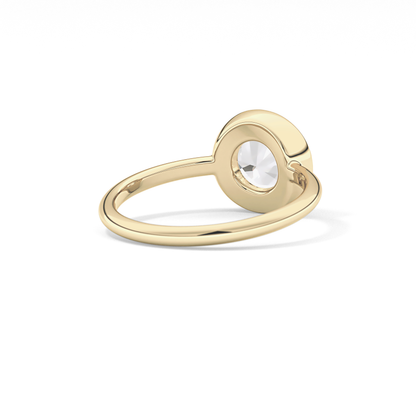 Rose Bezel Lab Grown Engagement Ring