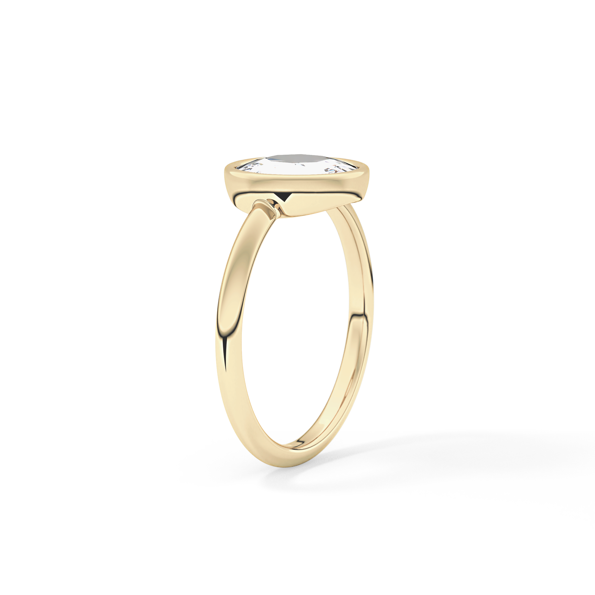 Rose Bezel Lab Grown Engagement Ring