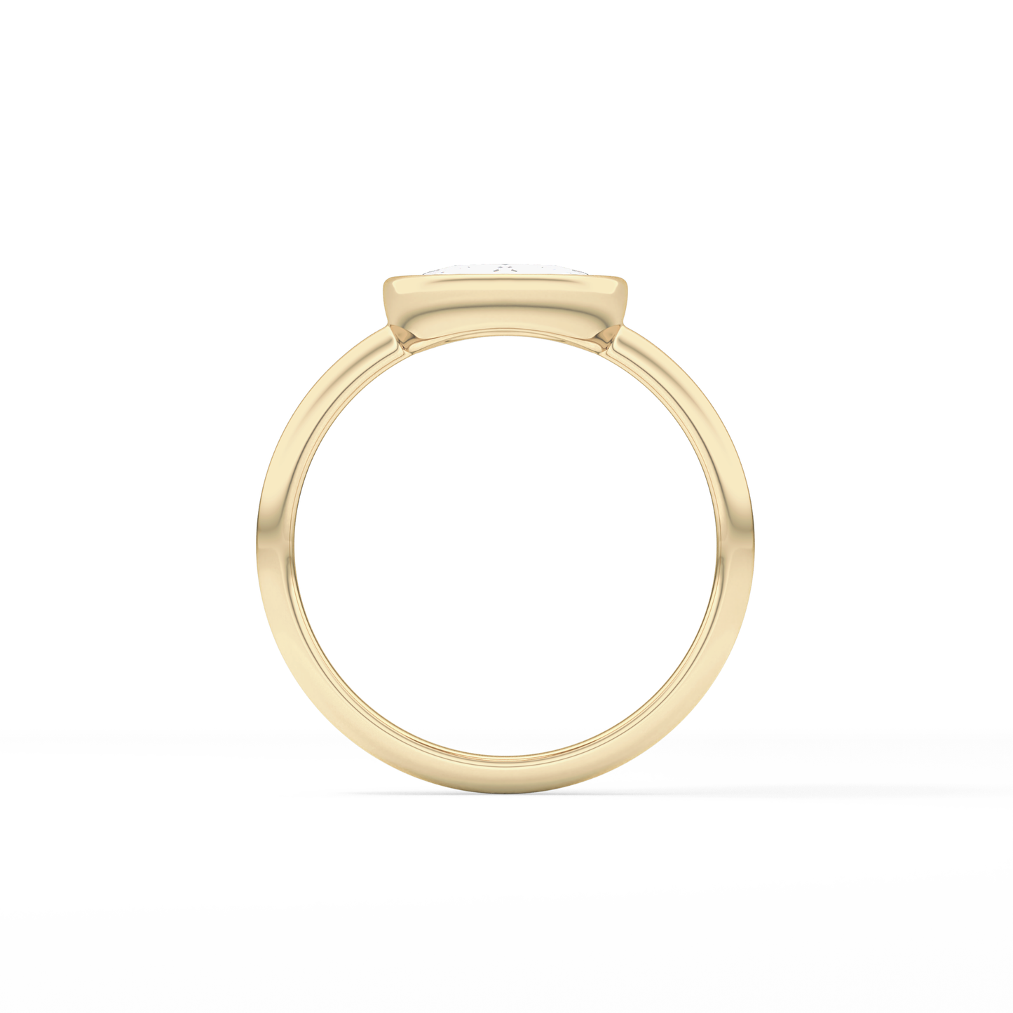 Rose Bezel Lab Grown Engagement Ring