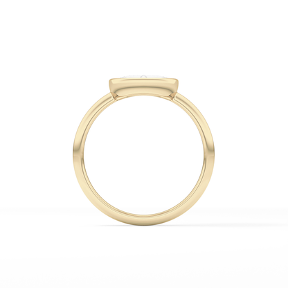 Rose Bezel Lab Grown Engagement Ring